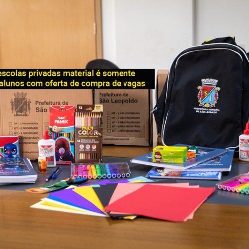 Nas escolas privadas material é somente para alunos com oferta de compra de vagas